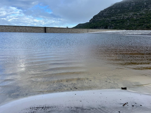 Looking across to the wall of the Hely-Hutchinson dam.